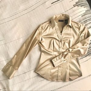 New York & Company Satin Button-Down Shirt